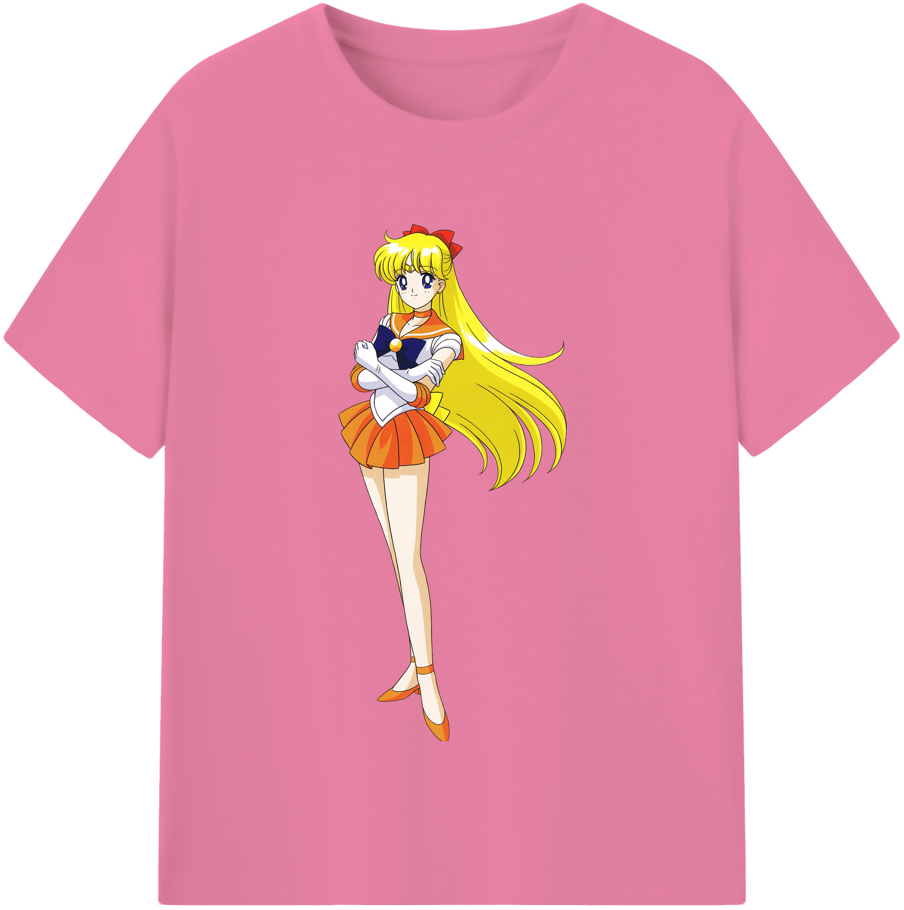 （画像用） 美少女戦士セーラームーン 愛野 美奈子 あいの みなこ Sailor Moon Aino Minako 綿100％半袖Tシャツ（フロントプリント）